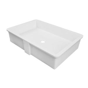 Decolav Saidi Solid Surface Ryenne Classically Redefined Round White Above-Counter Vessel Sink