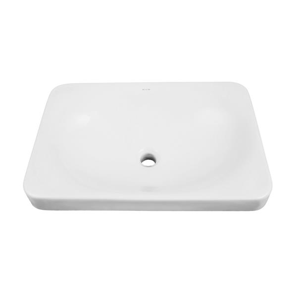 Decolav Hazel Semi-Recessed Rectangular White Sink