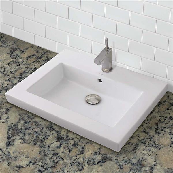 Decolav Chloe Semi Recessed Rectangular White Bathroom Sink 1419 1 Cwh Rona - Semi Recessed Rectangular Bathroom Sinks Decolav Chloe Semi Recessed Rectangular White Bathroom Sink 1419 1 Cwh Rona - Semi Recessed Rectangular Bathroom Sinks