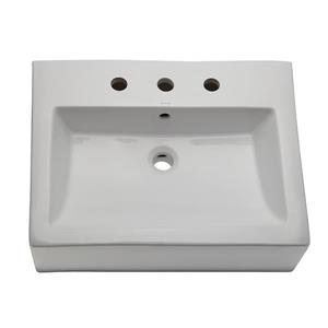 Decolav Naiyah Classically Redefined Rectangular Above-Counter Vessel with Overflow White