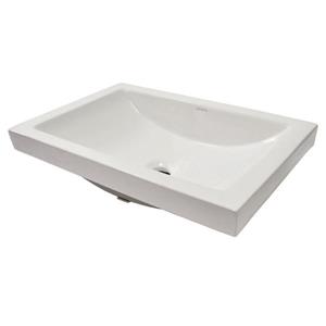 Decolav Breanna White Rectangular Semi-Recessed Sink With Overflow