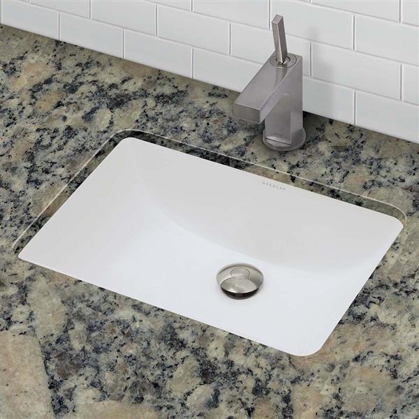 Decolav Callensia Undermount White Rectangular Sink With Overflow
