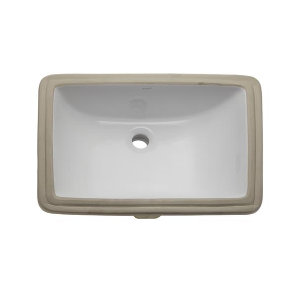 Decolav Callensia Undermount White Rectangular Sink With Overflow