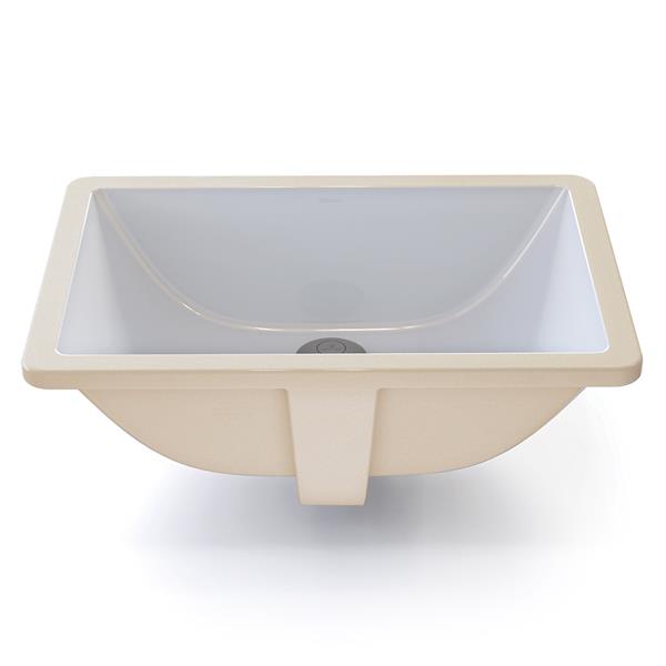 Decolav Callensia Undermount White Rectangular Sink With Overflow