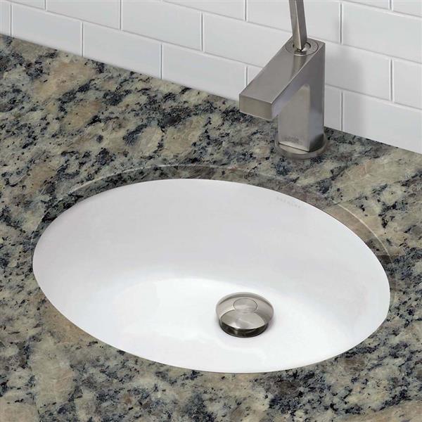 Decolav Carlyn Undermount Oval White Sink With Overflow