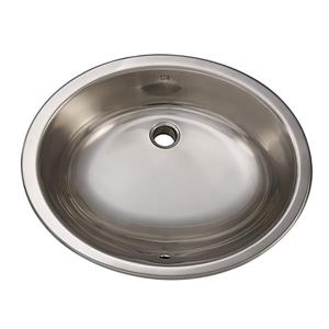Decolav Simply Stainless Oval Basin Undrmount Sink with Overflow - Brushed Stainless Steel