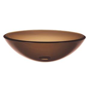Decolav Montana Tempered Glass Vessel - Round - Transparent Charcoal