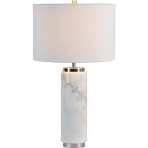 Lampe Heathcroft Notre Dame Design, 26,5", tissu blanc cassé
