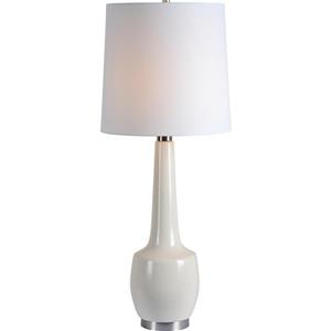 Lampe Kirkgate, Notre Dame Design, 35,5", tissu, blanc