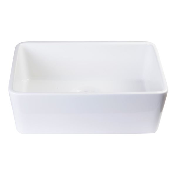 ALFI brand 23.5-in x 16-in White Single-Basin Drop-In Apron Front Farmhouse Residential Kitchen Sink