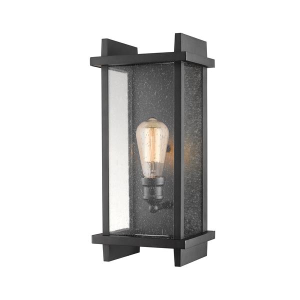 Z-Lite Fallow 17.38-in Black 1-Light Outdoor Wall Sconce