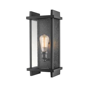 Z-Lite Fallow 17.38-in Black 1-Light Outdoor Wall Sconce