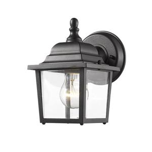 Z-Lite Waterdown 8.38-in Black Clear Beveled Outdoor Wall Sconce