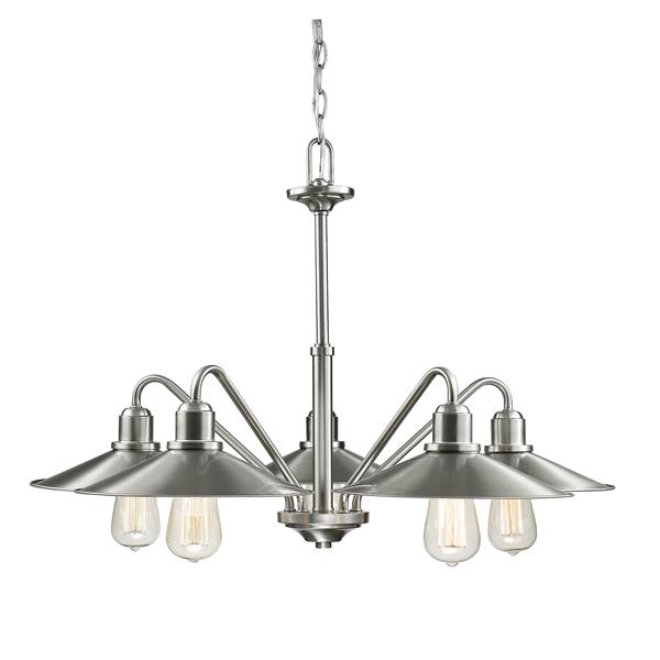 Z-Lite Casa 30.25-in Brushed Nickel 5 Light Chandelier