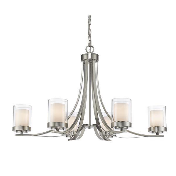 Z-Lite Willow 35.25-in Brushed Nickel 6-Light Chandelier