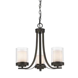 Z-Lite Willow 16-in Olde Bronze 3-Light Chandelier