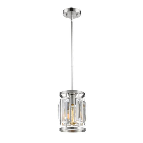 Z-Lite Mersees 6.5-in Brushed Nickel 1 Light Pendant Light