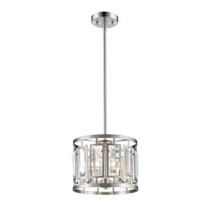 Z-Lite Mersees 12-in Brushed Nickel 3 Light Pendant Light