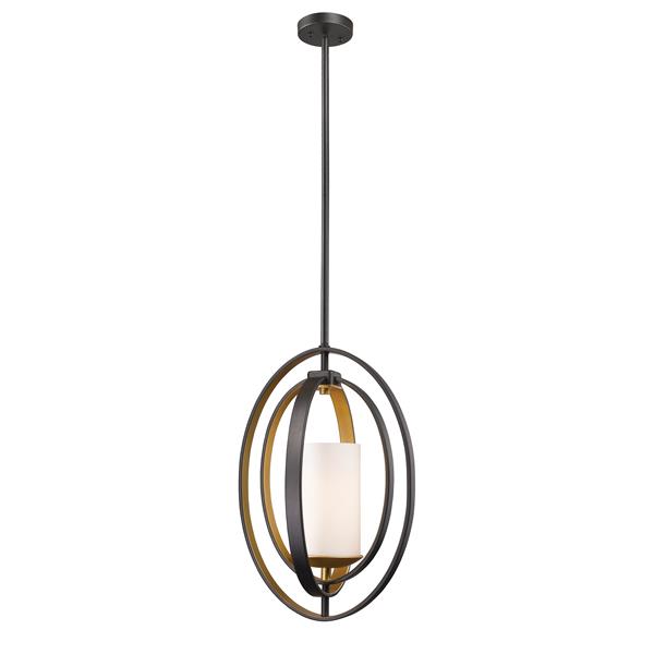 Z-Lite Ashling 11.38-in Bronze Gold 1 Light Mini Pendant