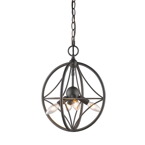 Z-Lite Cortez 12-in Bronze 4-Light Pendant Light