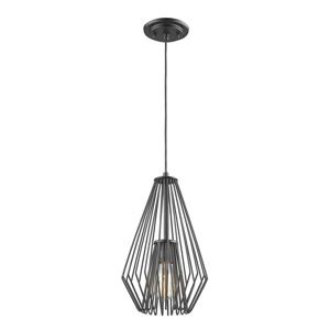 Z-Lite Quintus 9.25-In Matte Black 1-Light Mini Pendant Light