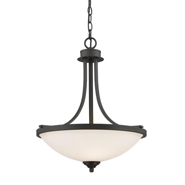 Z-Lite Bordeaux 17.12-in Bronze 3 Light Pendant