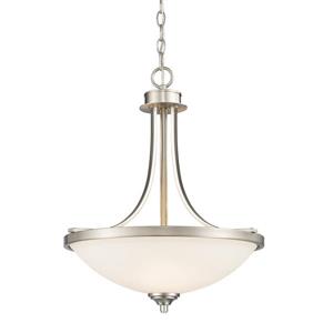 Z-Lite Bordeaux 17.12-in Brushed Nickel 3 Light Pendant