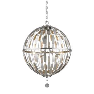 Z-Lite Almet 24.25-In x 32.75-In Brushed Nickel 6 -Light Pendant