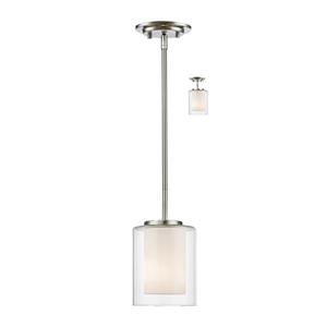 Z-Lite Willow 6-In Brushed Nickel Polished 1-Light Mini Pendant Light