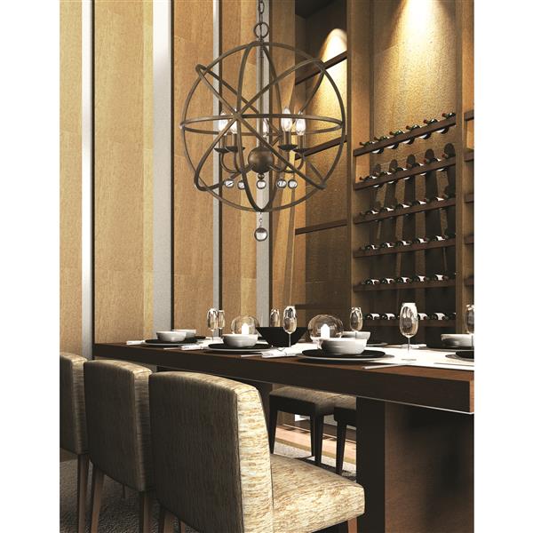 Z-Lite Acadia 20-in x 25-in Bronze Gold 5-Light Pendant