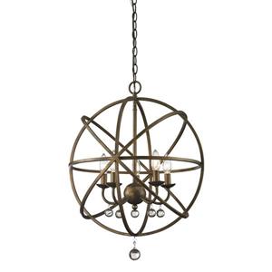 Z-Lite Acadia 20-in x 25-in Bronze Gold 5-Light Pendant