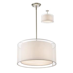 Z-Lite Sedona 3-Light Convertible pendant - 18-in - Brushed Nickel