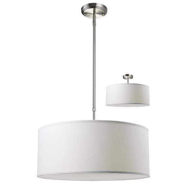Z-Lite Albion 20-in x 10.5-in Brushed Nickel 3-Light Pendant