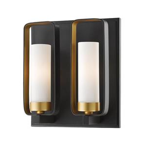 Z-Lite Aideen 10.25-In x 9-In x 4-In 2 Light Golden Bronze Wall Sconce