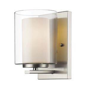 Z-Lite Willow 4.5-in Brushed Nickel 1 Light Wall Sconce