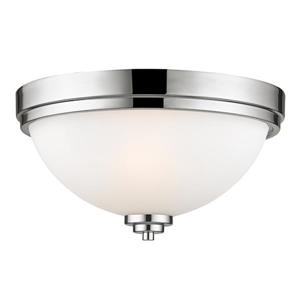 Z-Lite Ashton 13-in Chrome 2 Light Flush Mount Light