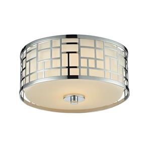 Z-Lite Elea 11.75-in Chrome 2-Light Flush Mount Light