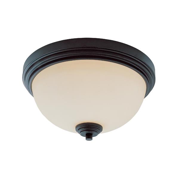 Z-Lite Chelsey 12-in Bronze 2-Light Flush Mount Light