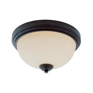 Z-Lite Chelsey 12-in Bronze 2-Light Flush Mount Light