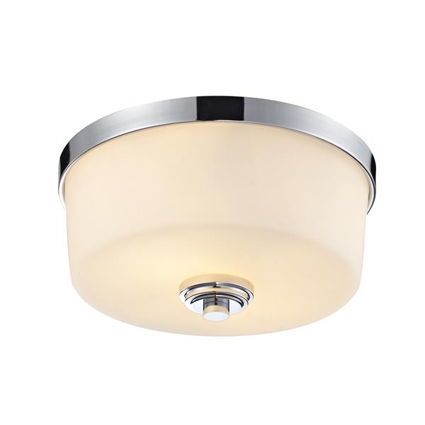 Z-lite Lamina 12.12-in Chrome 2-Light Flush Mount Light