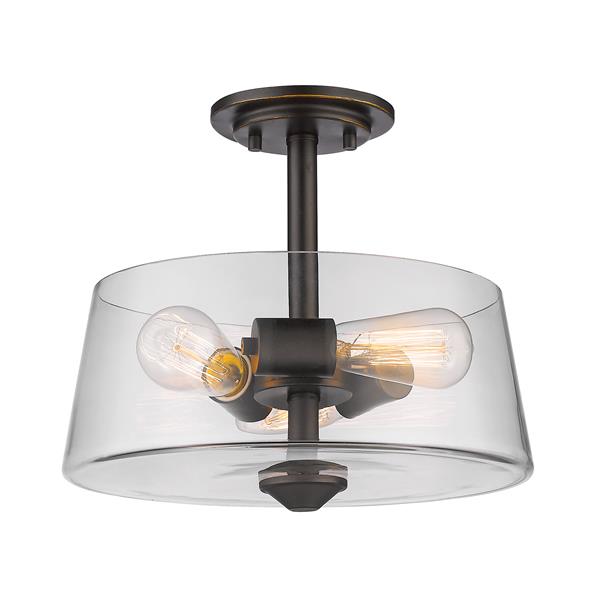 Z-Lite Annora 3-Light Bronze 13.75-in x 13.75-in x 10-in Semi Flush Mount