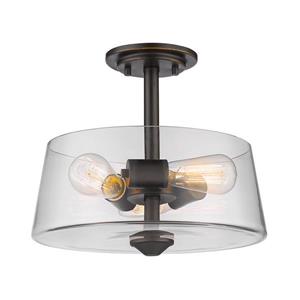 Z-Lite Annora 3-Light Bronze 13.75-in x 13.75-in x 10-in Semi Flush Mount