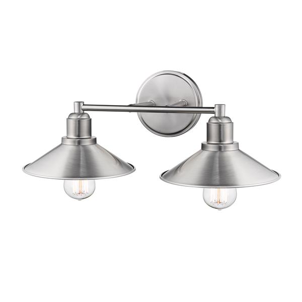 Applique pour salle de bain Casa, 2 lumières, nickel brossé