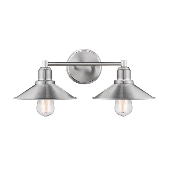 Applique pour salle de bain Casa, 2 lumières, nickel brossé