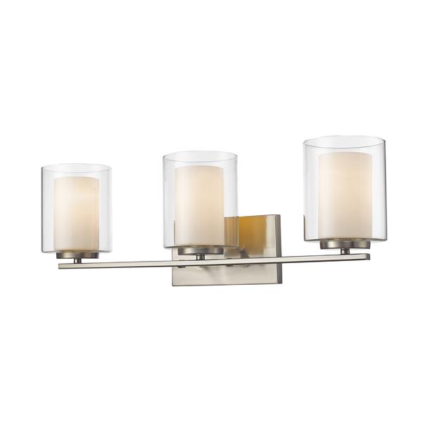 Z-Lite Willow Brushed Nickel 3 Light Vanity Light