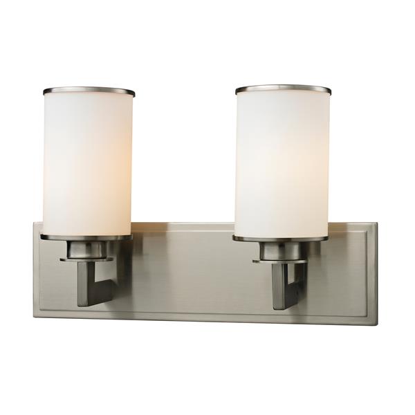 Z-Lite Savannah 5.5-in x 10.12-in Brushed Nickel 2-Light Vanity Light