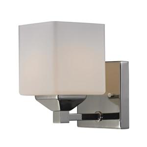 Z-Lite Quube 6-in x 6.75-in Chrome 1-Light Vanity Light