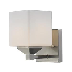 Z-Lite Quube 6-in x 6.75-in Brushed Nickel 1-Light Vanity Light