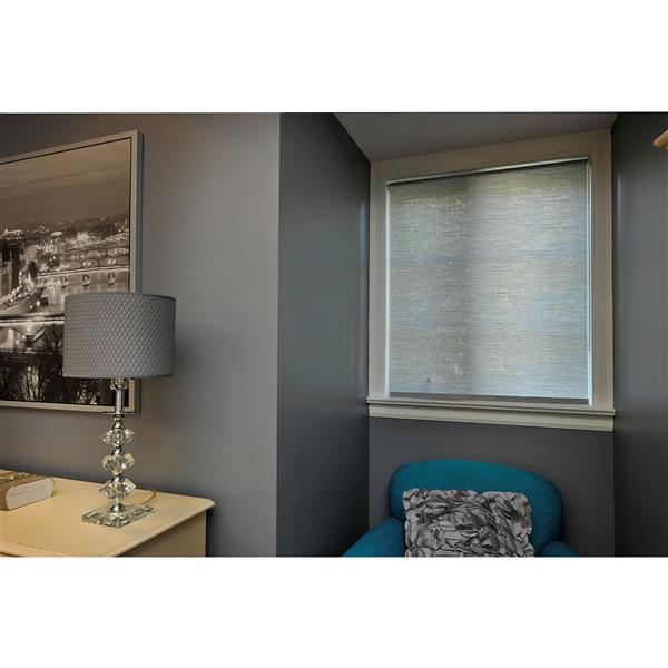 Sun Glow 58-in x 72-in Grey Motorized Woven Roller Shade