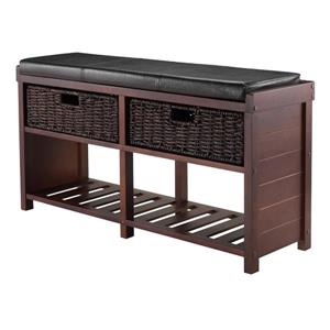 Winsome Wood Colin 18.61-Lbs 20.24-In x 38.19-In x 11.81-In Cappuccino Wood Indoor Storage Bench